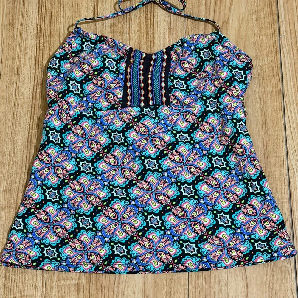 Nanette Lepore Black Multi Floral Halter One-Piece - Picture 2 of 6